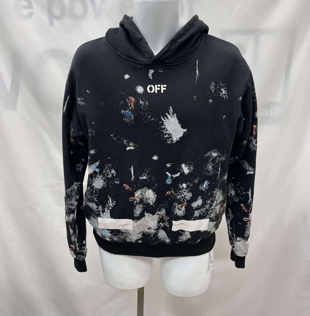 Men's Off-White Long Sleeve Hoodie, Medium