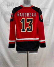 Load image into Gallery viewer, Youth's Johnny Gaudreau Calgary Flames Long Sleeve Jersey, L/XL
